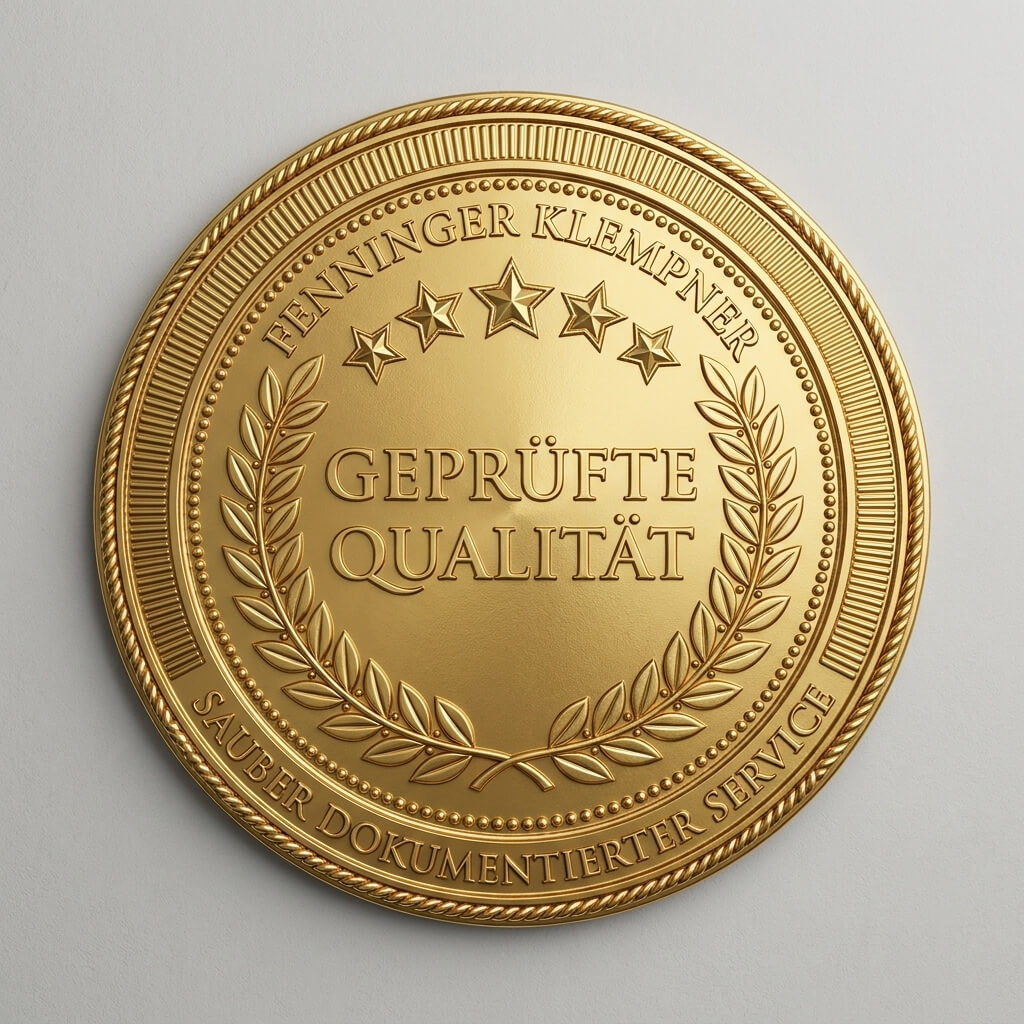 Qualitätsmedaille von Fenninger Klempner für sauber dokumentierten Service